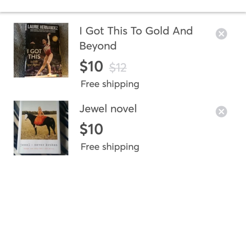 ISO Laurie Hernandez book and Jewel Kilcher novel